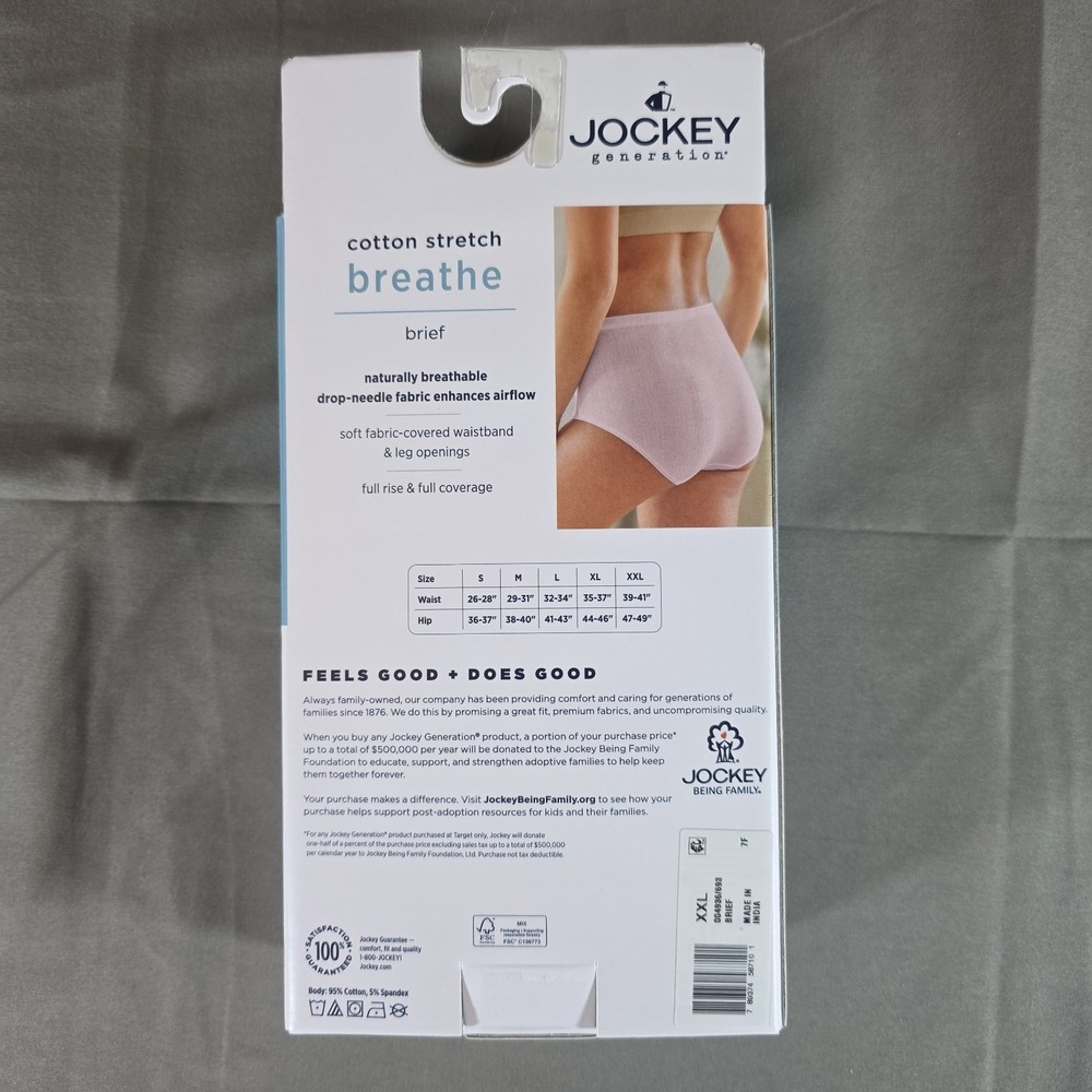 Jockey Generation Cotton Stretch Breathe Brief Underwear 4-Pack Pink Purple XXL - Picture 4 of 6